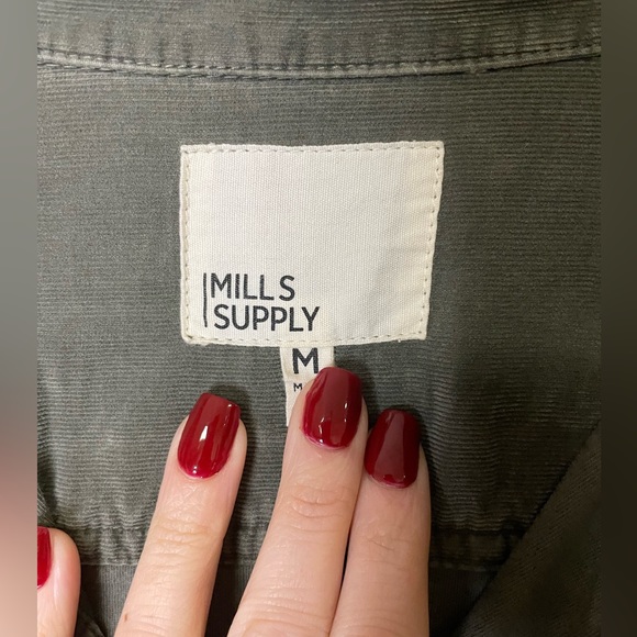 Mens Grey Corduroy Button Down - Picture 4 of 4